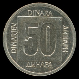 50 Dinara 1988 Wertseite